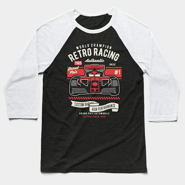 Retro Racing, Vintage Retro Classic Baseball T-Shirt by CoApparel